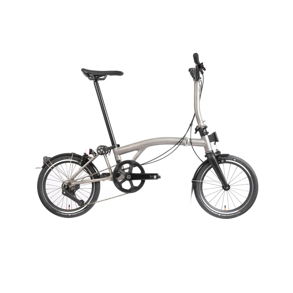 uPRISE Bikes Brompton T Line 12 Speed Mid Bar 2026 Folding Bike - Blasted Titanium | Price match, 365 day returns, 18-Month Warranty, Finance Available & Free UK Delivery