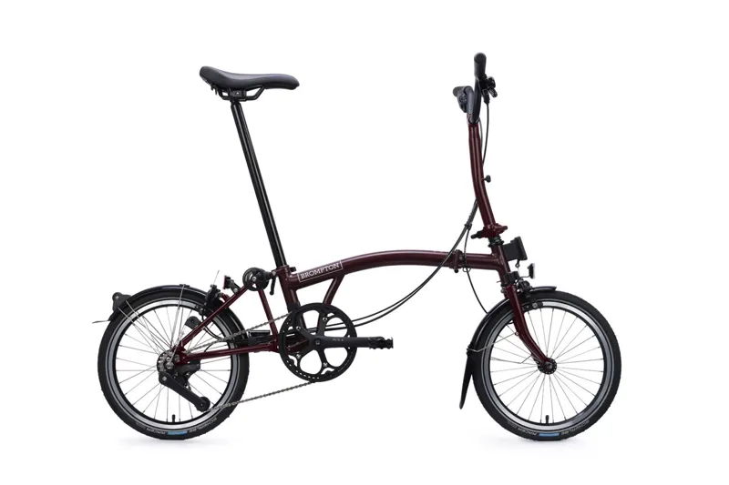 Brompton C Line 12 Speed Mid Bar 2026 Folding Bike - Red Plum