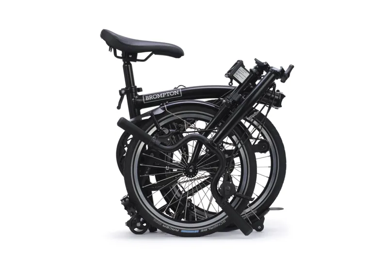 Brompton C Line 4 Speed Mid Bar + Rack 2026 Folding Bike - Matt Black-3