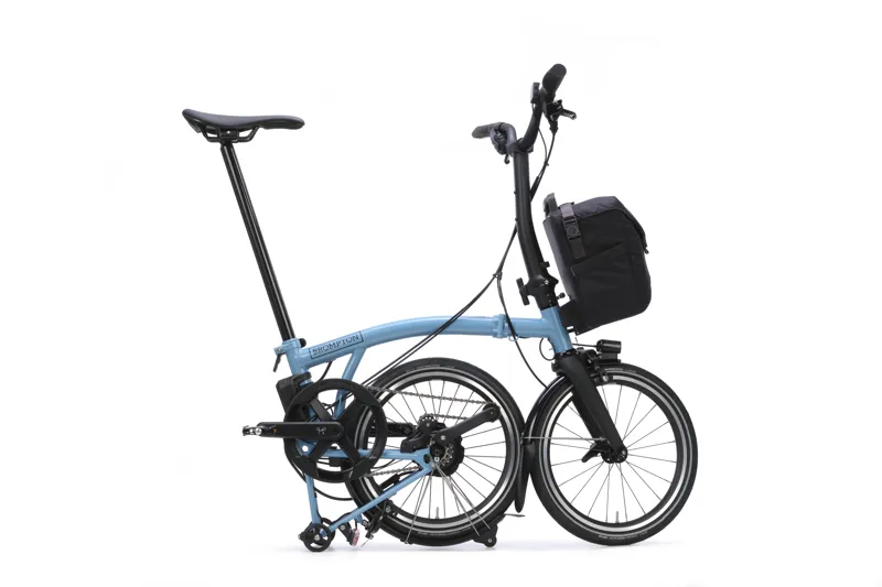 Brompton P Line 4 Speed Mid Bar 2026 Electric Folding Bike - Cloud Metallic-2