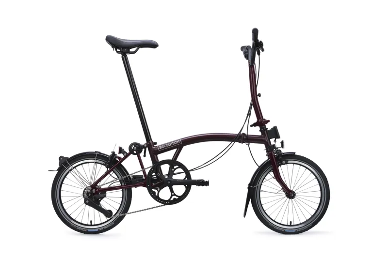 Brompton C Line 4 Speed Mid Bar 2026 Folding Bike - Red Plum