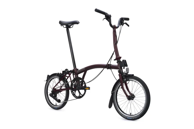 Brompton C Line 4 Speed Mid Bar 2026 Folding Bike - Red Plum-1