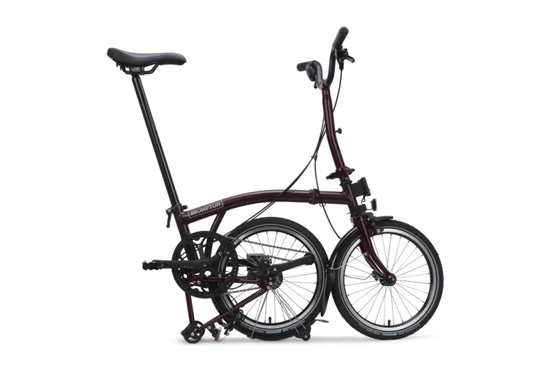 Brompton C Line 4 Speed Mid Bar 2026 Folding Bike - Red Plum-2