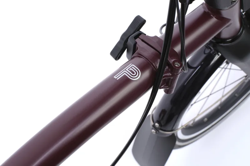 Brompton P Line 4 Speed Mid Bar 2026 Electric Folding Bike - Red Plum-4