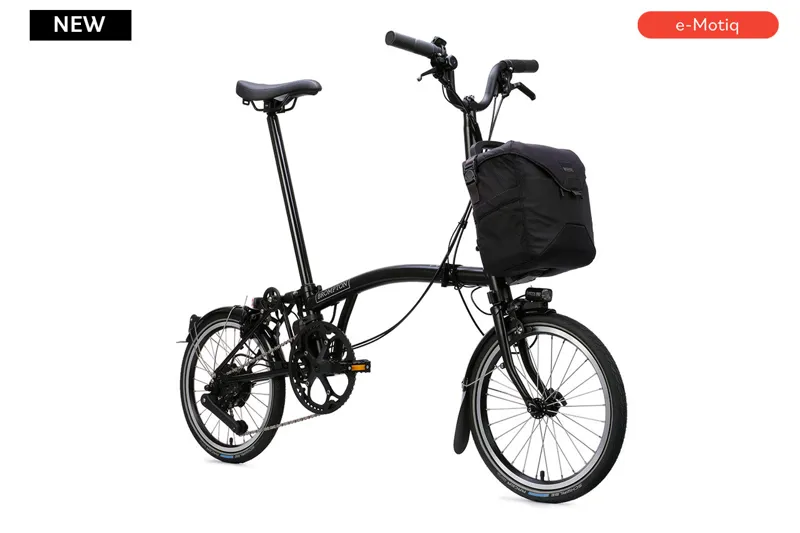 Brompton C Line 4 Speed Mid Bar 2026 Electric Folding Bike - Matt Black-1