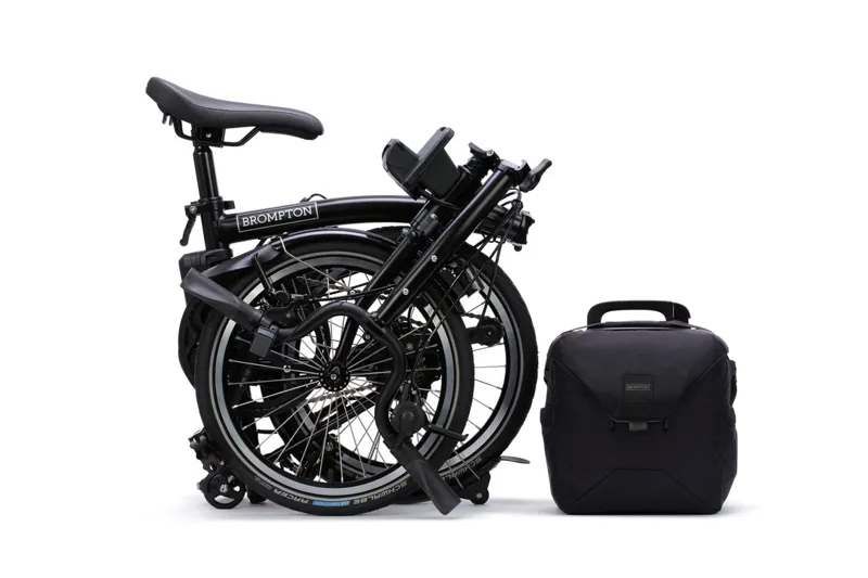 Brompton C Line 4 Speed Mid Bar 2026 Electric Folding Bike - Matt Black-3