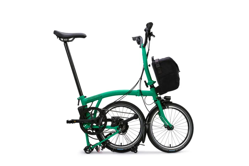 Brompton C Line 4 Speed Mid Bar 2026 Electric Folding Bike - Palm Green-2