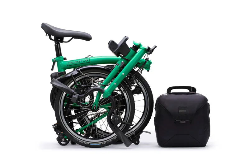 Brompton C Line 4 Speed Mid Bar 2026 Electric Folding Bike - Palm Green-3