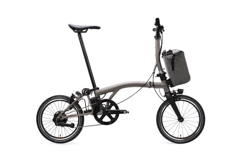 Brompton T Line 4 Speed e-Motiq Mid Bar 2026 Electric Folding Bike - Titanium