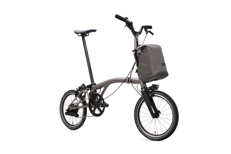 Brompton T Line 4 Speed e-Motiq Mid Bar 2026 Electric Folding Bike - Titanium-1