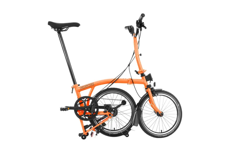 Brompton M6L Mid Bar C Line Explore 2025 Folding Bike - Sunset Orange-2