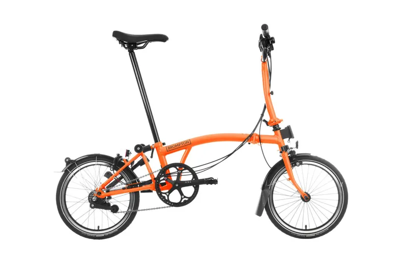 Brompton M6R Mid Bar C Line Explore 2025 Folding Bike - Sunset Orange