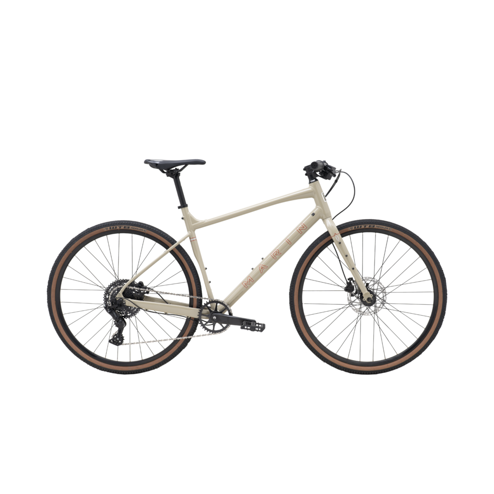 uPRISE Bikes Marin DSX 2026 Flat Bar Gravel Bike - Khaki/Red | Price match, 365 day return s, 18-Month Warranty, Finance Available & Free UK Delivery