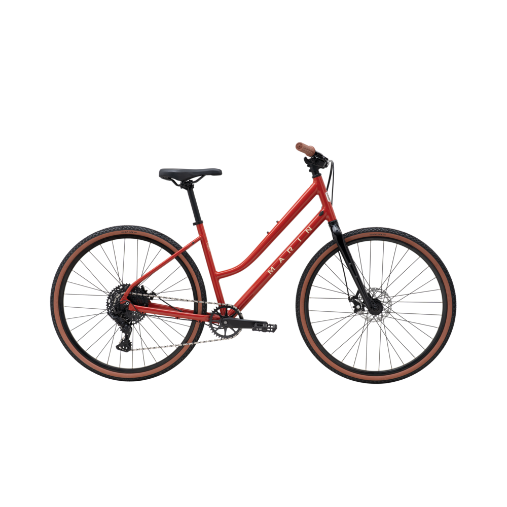 uPRISE Bikes Marin Kentfield 2 Step Through 2026 Hybrid Bike - Red | Price match, 365 day return s, 18-Month Warranty, Finance Available & Free UK Delivery