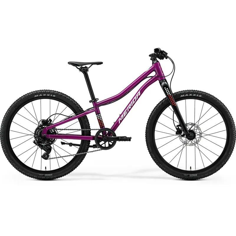 Merida Matts J.24+ 2027 Kids Mountain Bike - Purple White/Red/ Black
