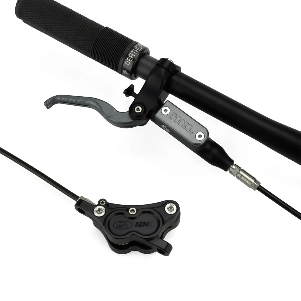 uPRISE Bikes Hel HEL Advocate 4-Piston Hydraulic Disc Brake System - Black/Grey/Carbon | Price match, 365 day return s, 18-Month Warranty, Finance Available & Free UK Delivery