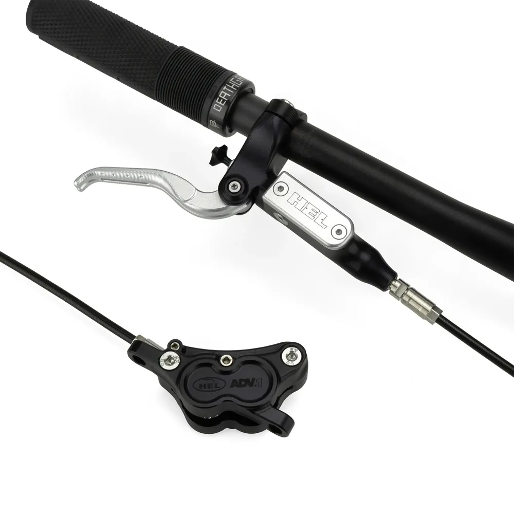 uPRISE Bikes Hel HEL Advocate 4-Piston Hydraulic Disc Brake System - Black/Silver/Carbon | Price match, 365 day return s, 18-Month Warranty, Finance Available & Free UK Delivery