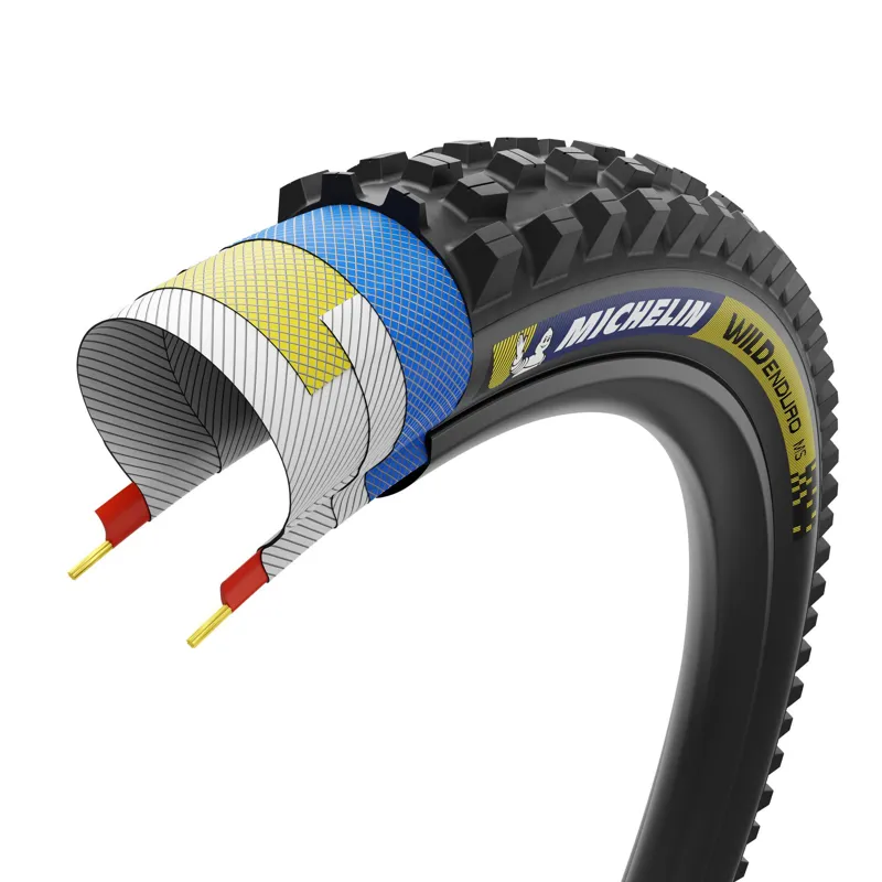 Michelin Wild Enduro MS Racing Line 27.5 x 2.40 MTB Tyre - Blue/Yellow-1
