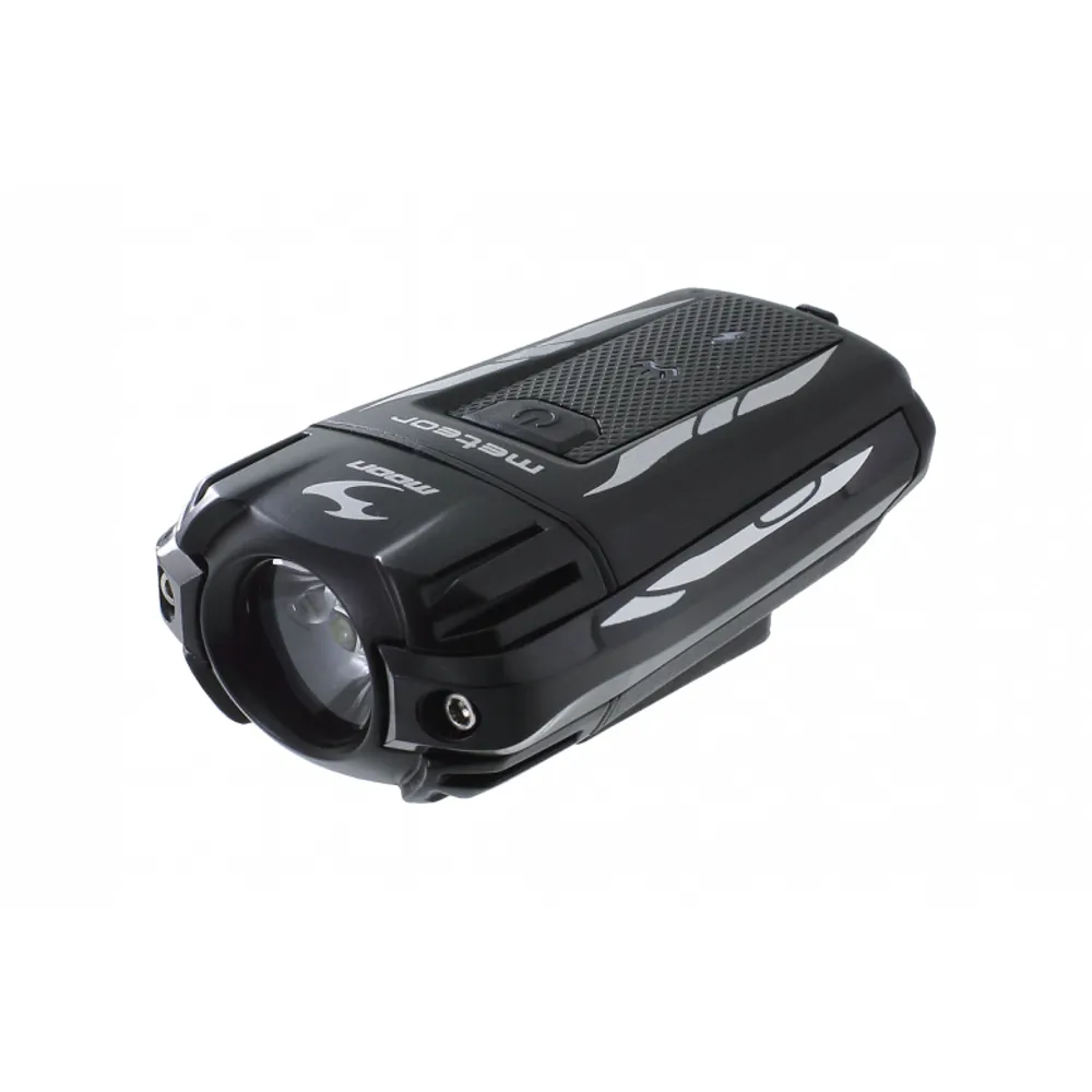 uPRISE Bikes Moon Meteor 450 Lumen Rechargeable Front Light - Black | Price match, 365 day return s, 18-Month Warranty, Finance Available & Free UK Delivery