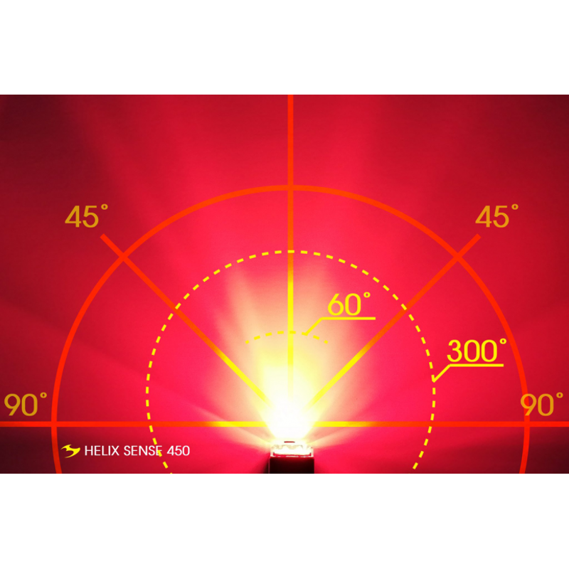 Moon Helix Sense 450 Lumens Rechargeable Rear Light - Black/Red-2