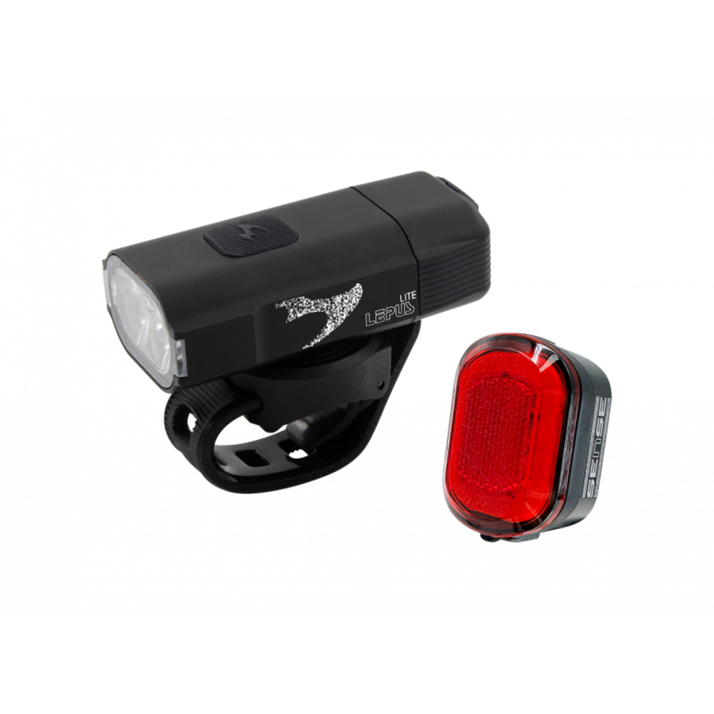uPRISE Bikes Moon Lepus Lite 400 Lumens + Orion 50 Lumens Light Set - Black | Price match, 365 day returns, 18-Month Warranty, Finance Available & Free UK Delivery