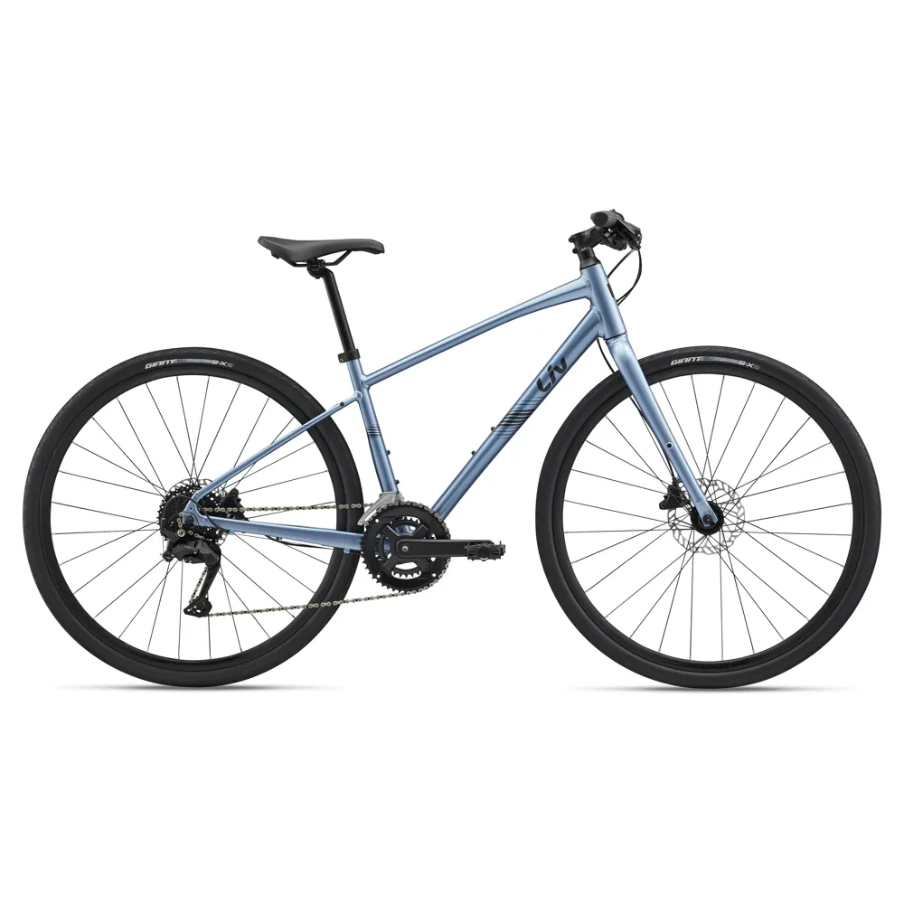 uPRISE Bikes Liv Alight 2 Disc 2026 Women's Hybrid Bike - Frost Silver | Price match, 365 day return s, 18-Month Warranty, Finance Available & Free UK Delivery
