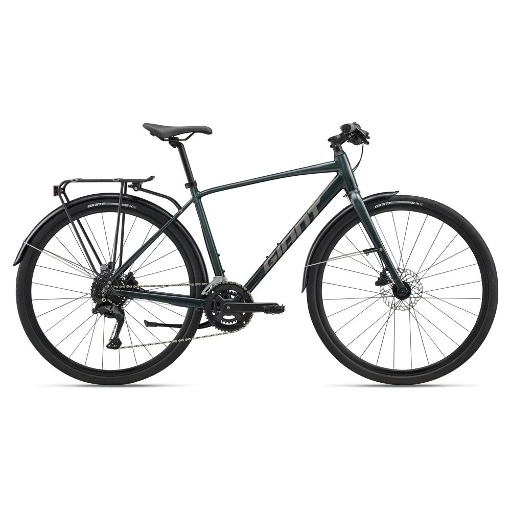 uPRISE Bikes Giant Escape 2 City Disc 2026 Hybrid Bike - Asphalt Green | Price match, 365 day return s, 18-Month Warranty, Finance Available & Free UK Delivery
