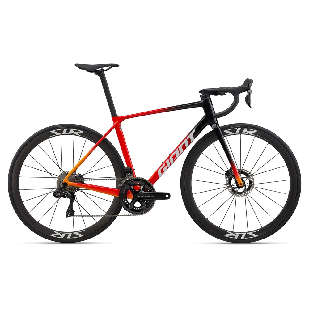 uPRISE Bikes Giant TCR Advanced Pro Dura Ace 2026 Carbon Road Bike - Black/Rosso Corsa | Price match, 365 day return s, 18-Month Warranty, Finance Available & Free UK Delivery