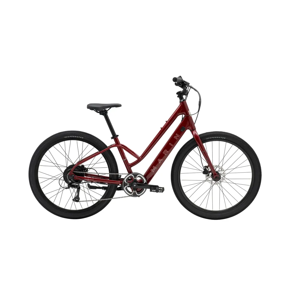 uPRISE Bikes Marin Stinson E Step-Through 2026 Electric Hybrid Bike - Red | Price match, 365 day returns, 18-Month Warranty, Finance Available & Free UK Delivery