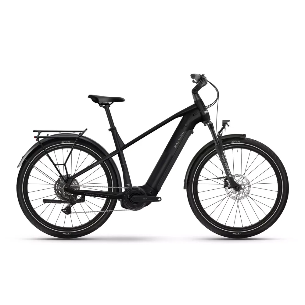 uPRISE Bikes Raleigh Novus Crossbar 600wh 2026 Electric Hybrid Bike -  Black | Price match, 365 day return s, 18-Month Warranty, Finance Available & Free UK Delivery