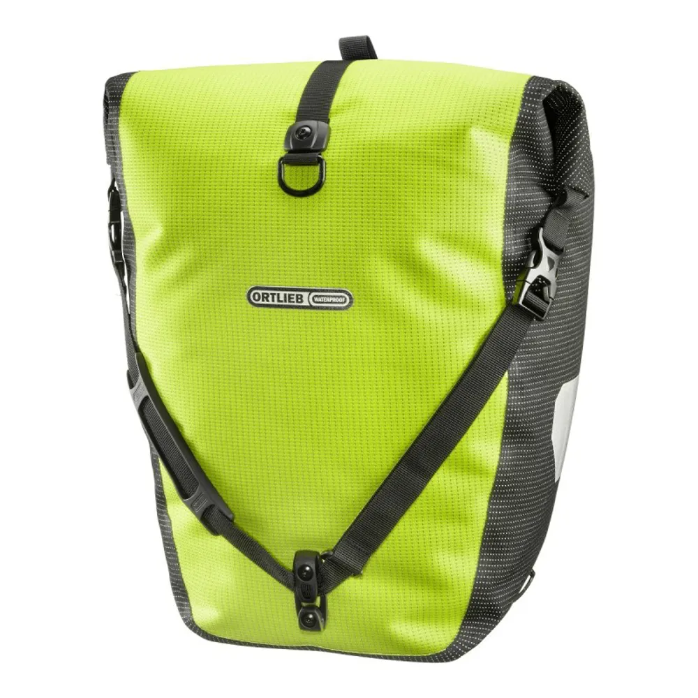 uPRISE Bikes Ortlieb Back Roller QL2.1 Hi-Viz Single Pannier Bag - 20 Litre - Yellow | Price match, 365 day return s, 18-Month Warranty, Finance Available & Free UK Delivery