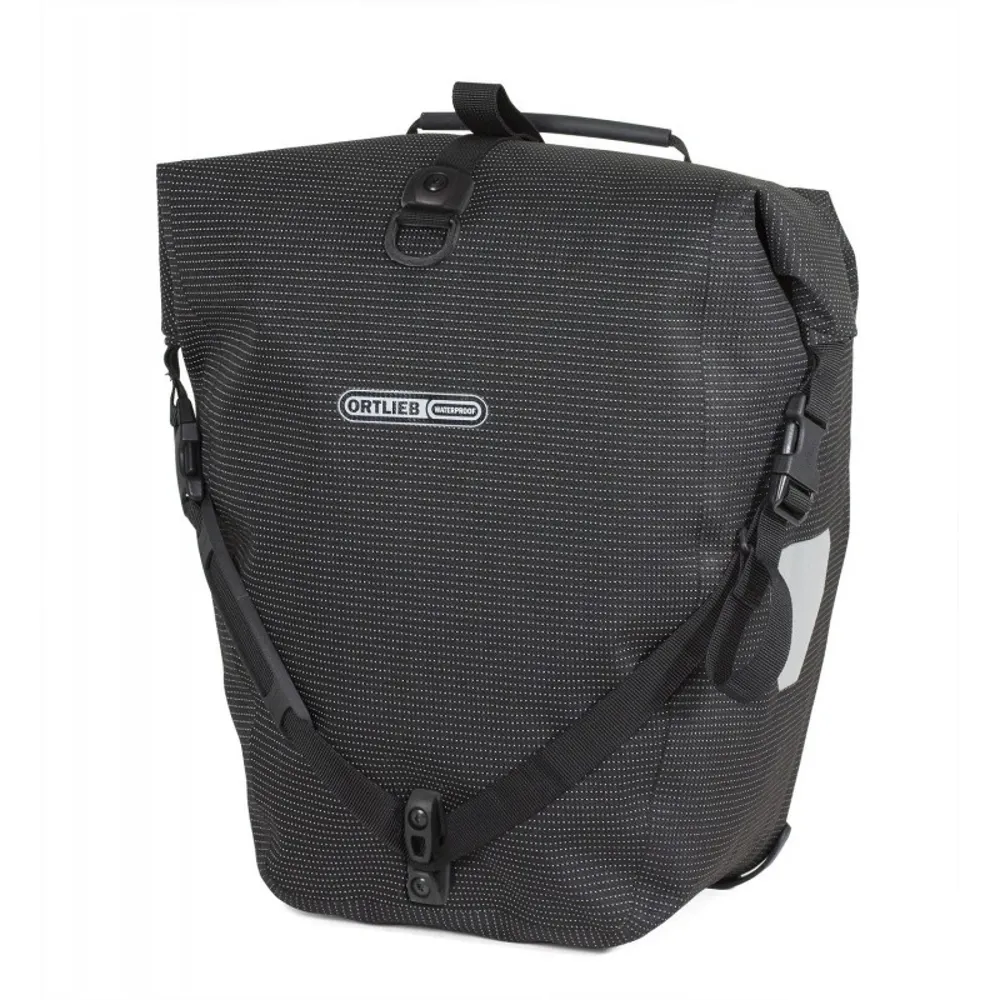 uPRISE Bikes Ortlieb Back Roller QL2.1 Hi-Viz Single Pannier Bag - 20 Litre - Black | Price match, 365 day return s, 18-Month Warranty, Finance Available & Free UK Delivery