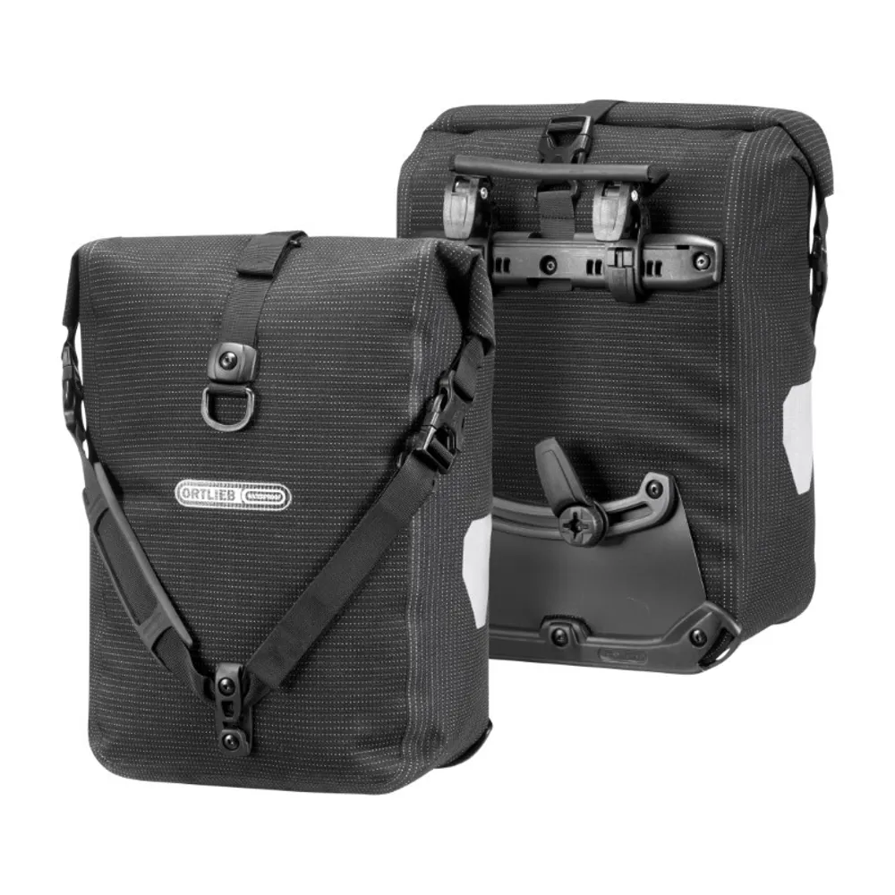 uPRISE Bikes Ortlieb Sport Roller Hi Viz QL2.1 Pannier Bags - 25 Litre - Black | Price match, 365 day return s, 18-Month Warranty, Finance Available & Free UK Delivery