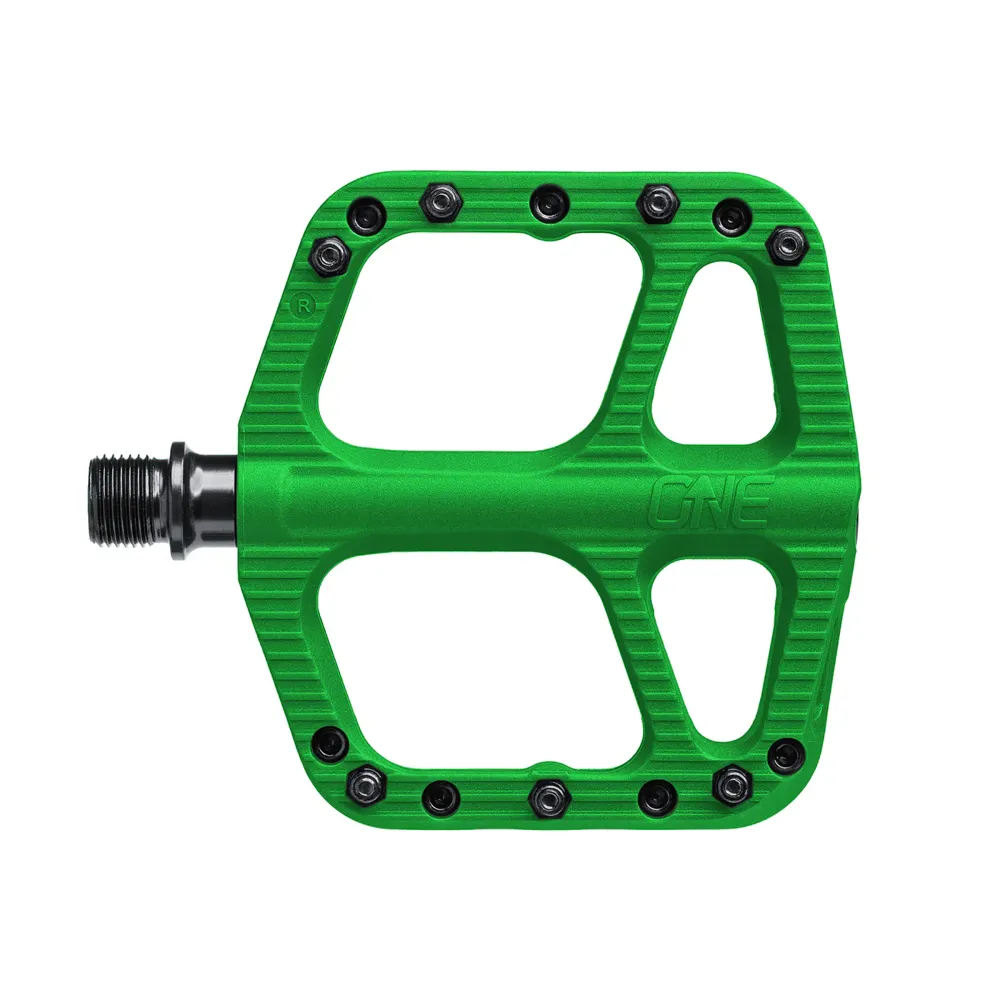uPRISE Bikes One Up Small Composite Flat MTB Pedals - Green | Price match, 365 day returns, 18-Month Warranty, Finance Available & Free UK Delivery