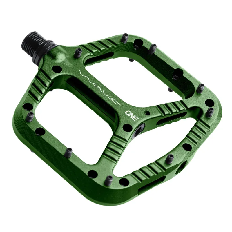 One UP Wave Flat MTB Pedals - Dark Green-1