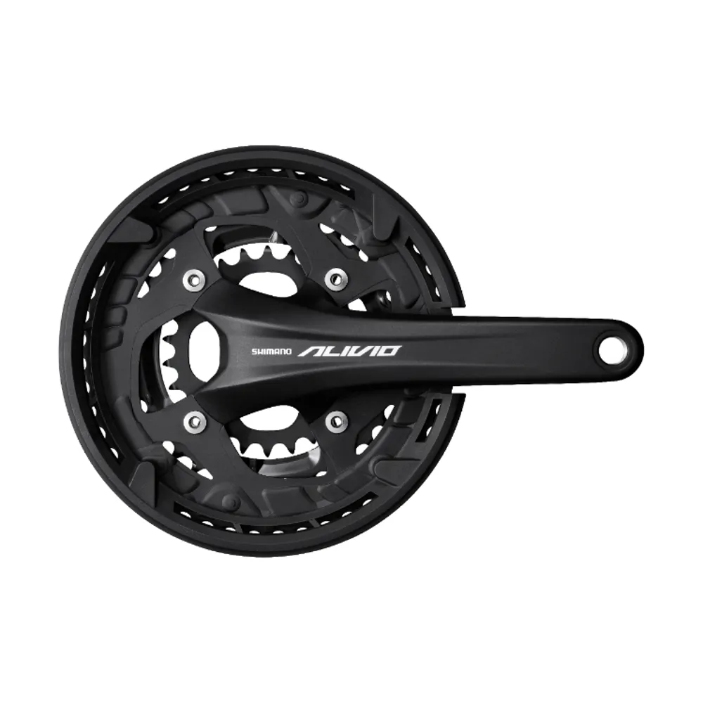 uPRISE Bikes Shimano FC-T4060 Alivio 2-piece Chainset with Guard - Black | Price match, 365 day return s, 18-Month Warranty, Finance Available & Free UK Delivery