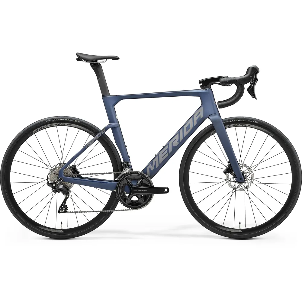 uPRISE Bikes Merida Reacto 4000 2025 Carbon Aero Road Bike - Blue/Silver | Price match, 365 day return s, 18-Month Warranty, Finance Available & Free UK Delivery