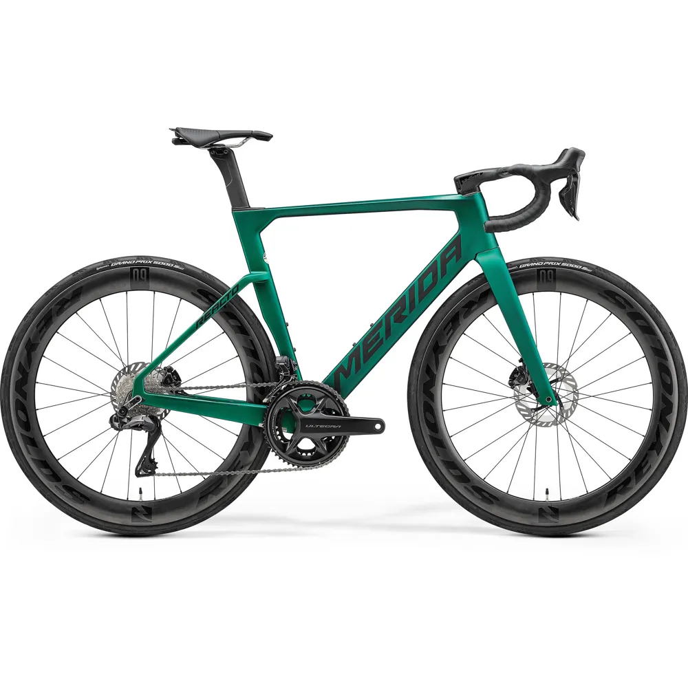 uPRISE Bikes Merida Reacto 8000 2025 Carbon Aero Road Bike - Green/Black | Price match, 365 day return s, 18-Month Warranty, Finance Available & Free UK Delivery
