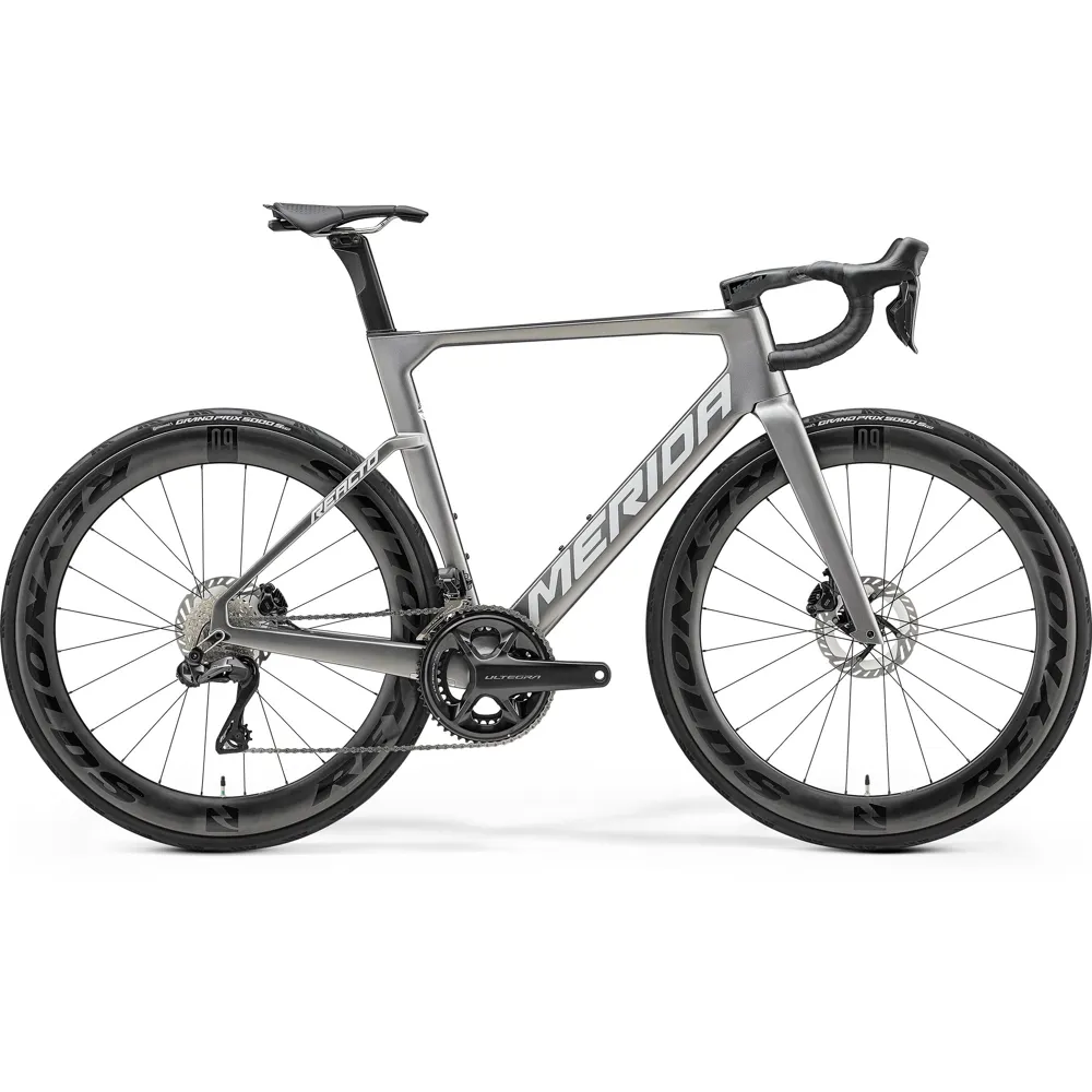 uPRISE Bikes Merida Reacto 8000 2025 Carbon Aero Road Bike - Metal Grey/Silver | Price match, 365 day return s, 18-Month Warranty, Finance Available & Free UK Delivery