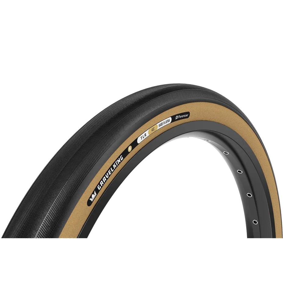 uPRISE Bikes Panaracer GravelKing Slick R-Line TLR 700c Gravel Tyre - Black/Amber | Price match, 365 day return s, 18-Month Warranty, Finance Available & Free UK Delivery