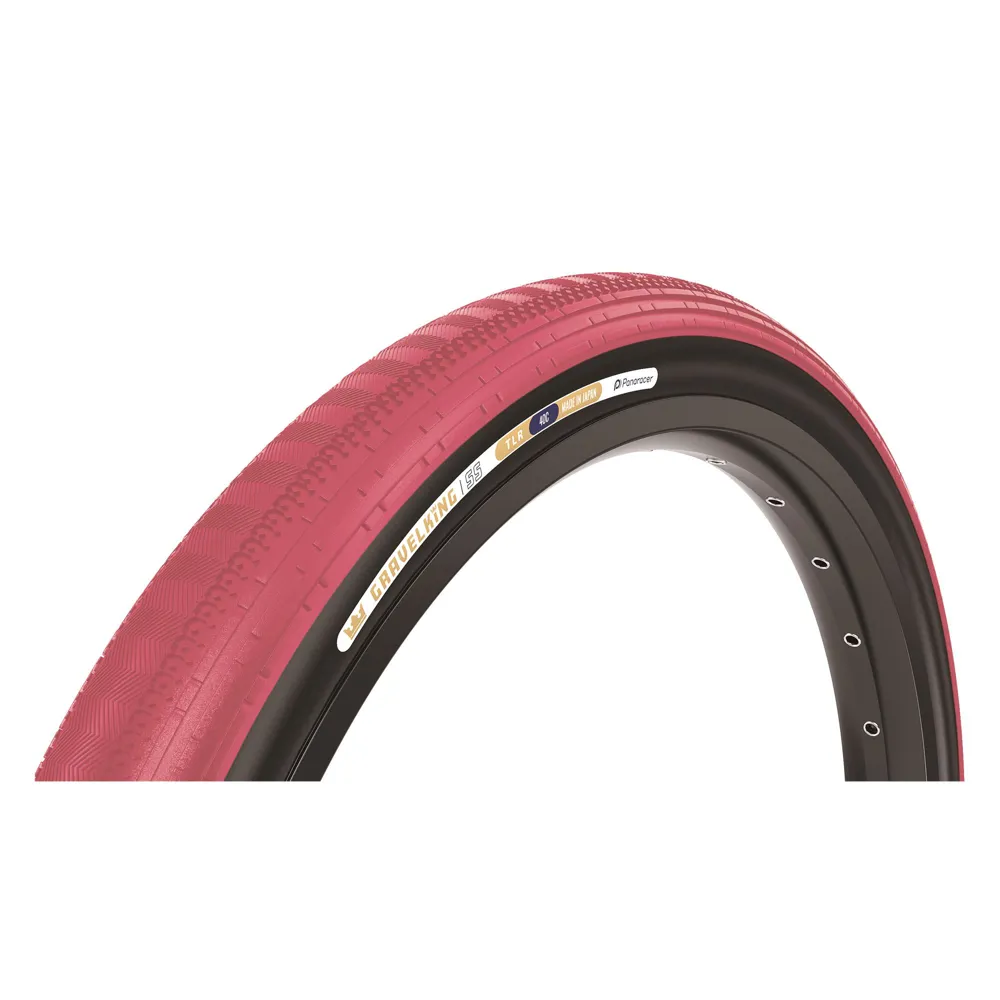uPRISE Bikes Panaracer GravelKing Semi Slick Colour Edition TLR 700c Gravel Tyre - Cranberry/Black | Price match, 365 day return s, 18-Month Warranty, Finance Available & Free UK Delivery
