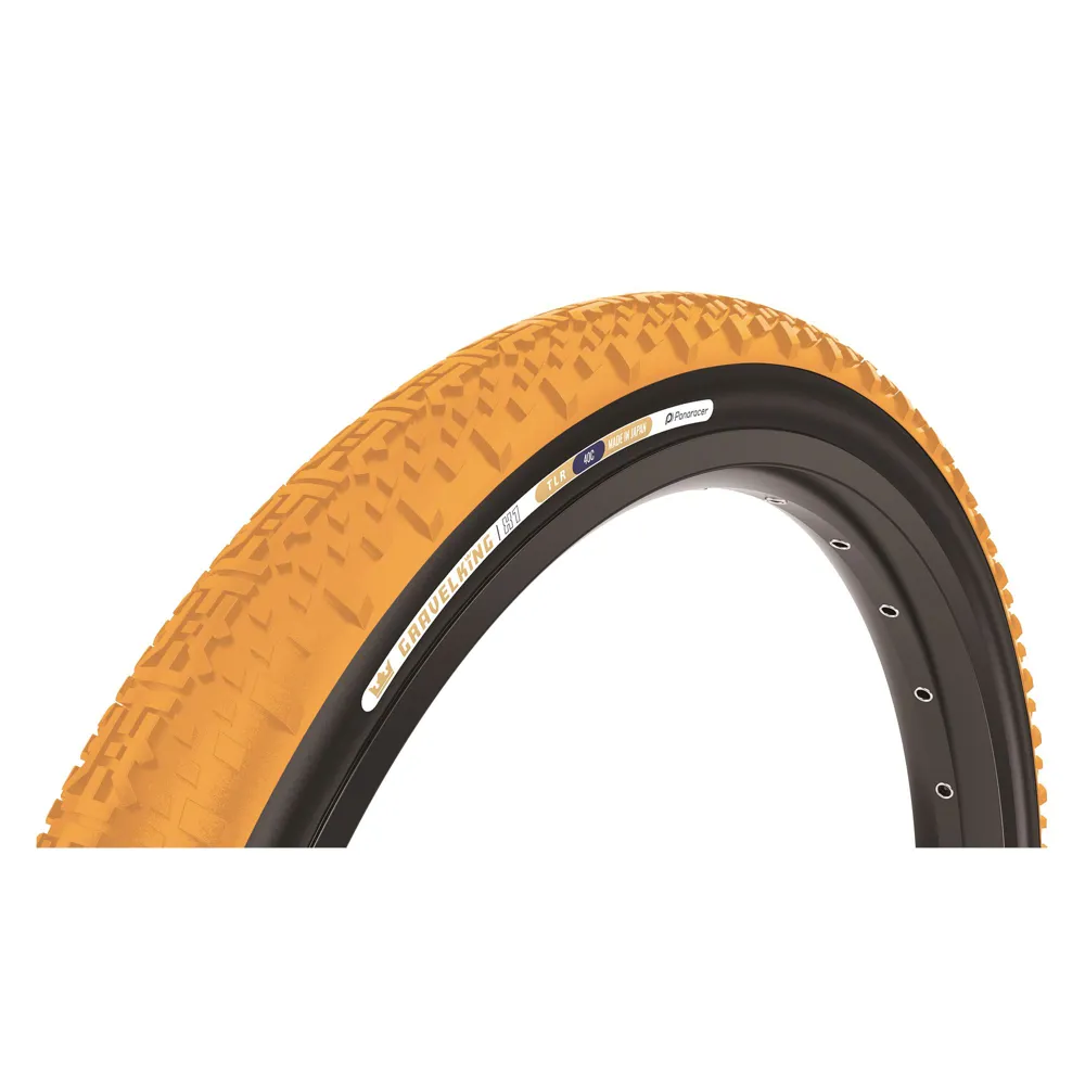 uPRISE Bikes Panaracer GravelKing X1 Colour Edition TLR 700c Gravel Tyre - Honey Butter/Black | Price match, 365 day return s, 18-Month Warranty, Finance Available & Free UK Delivery