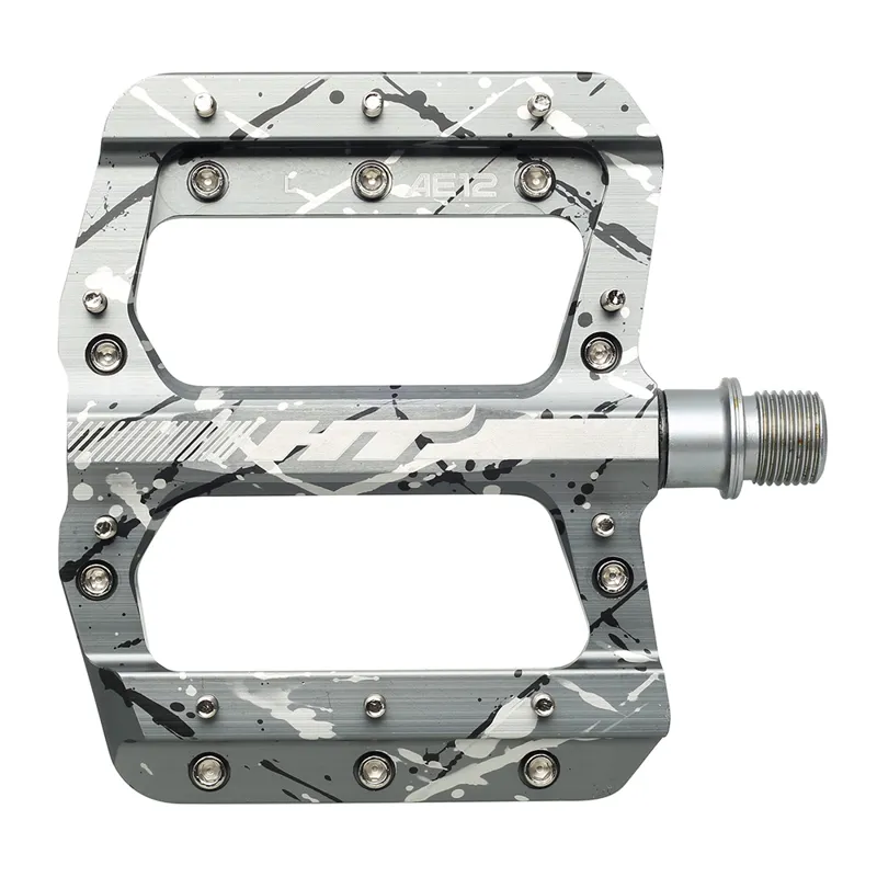 HT Components AE12 Flat MTB Pedals - Grey Camo