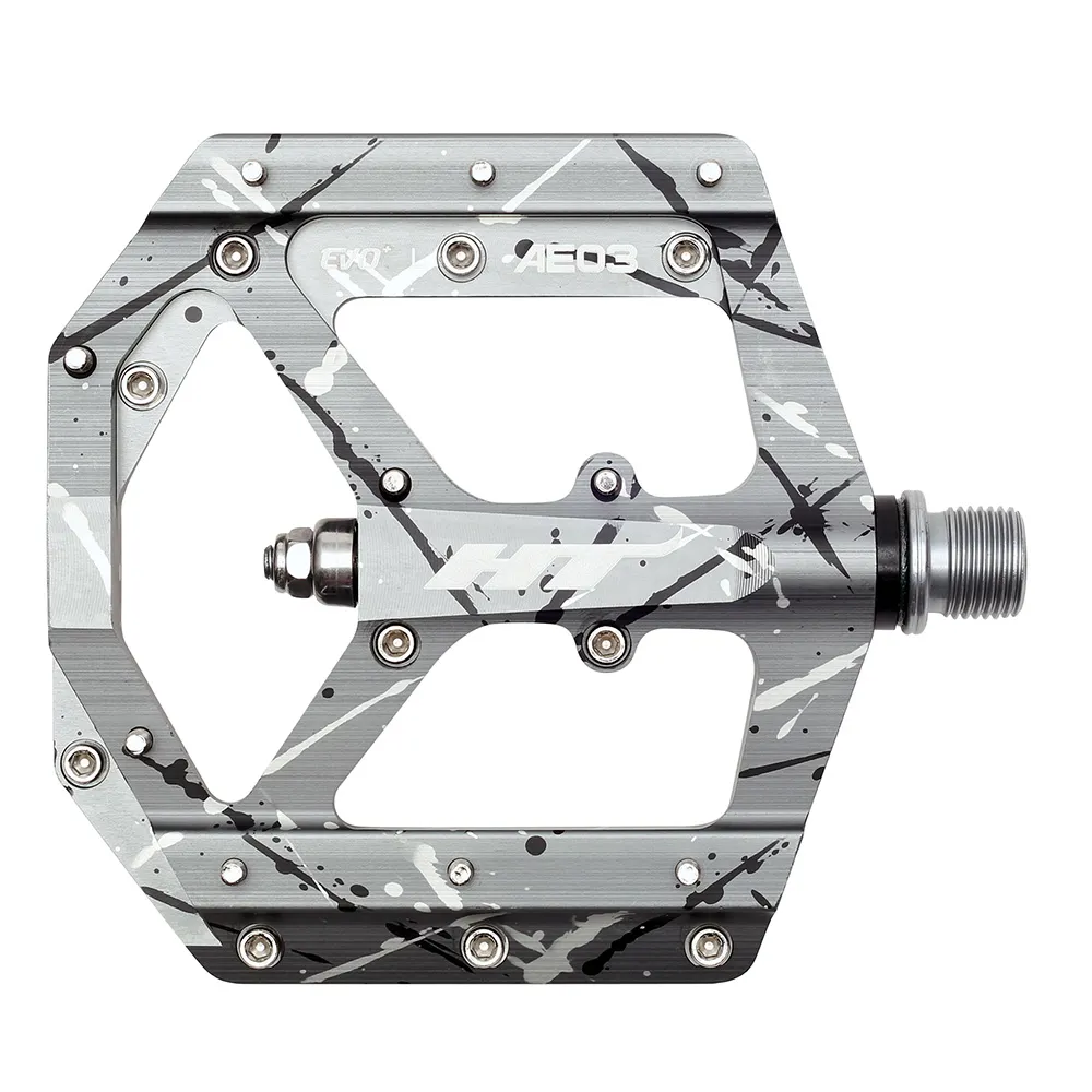 uPRISE Bikes HT Components AE03 Flat MTB Pedals - Grey Camo | Price match, 365 day returns, 18-Month Warranty, Finance Available & Free UK Delivery