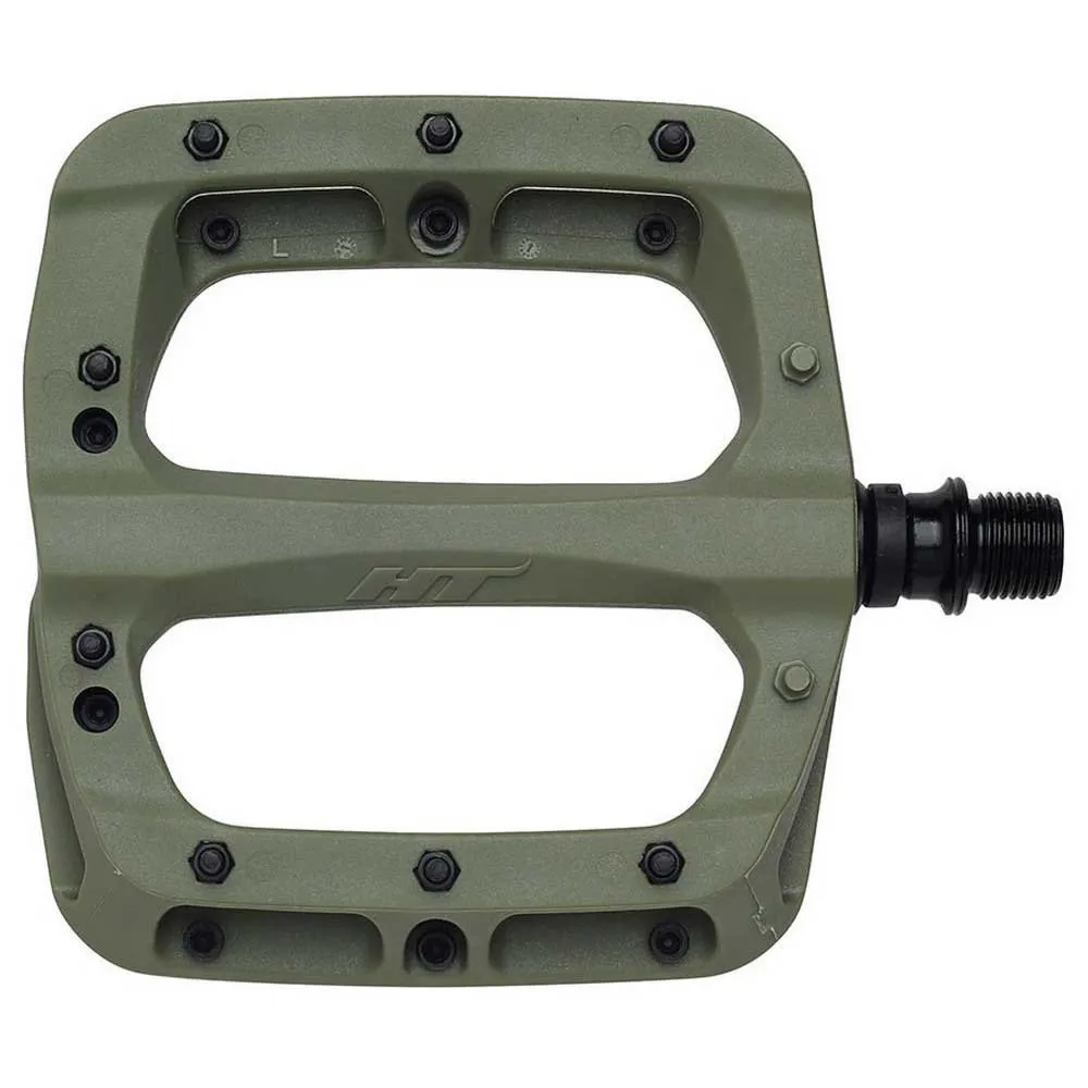 uPRISE Bikes HT Components PA03A 9/16-inch Flat MTB Pedals - Olive | Price match, 365 day return s, 18-Month Warranty, Finance Available & Free UK Delivery
