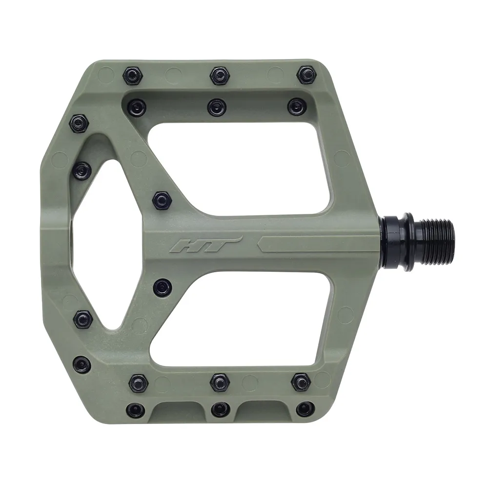 uPRISE Bikes HT Components PA32 Supreme-C Flat MTB Pedals - Olive Green | Price match, 365 day return s, 18-Month Warranty, Finance Available & Free UK Delivery
