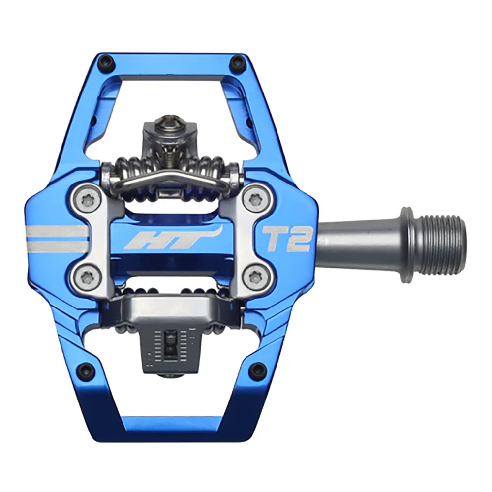 uPRISE Bikes HT Components T2 Clipless MTB Pedals - Blue | Price match, 365 day return s, 18-Month Warranty, Finance Available & Free UK Delivery