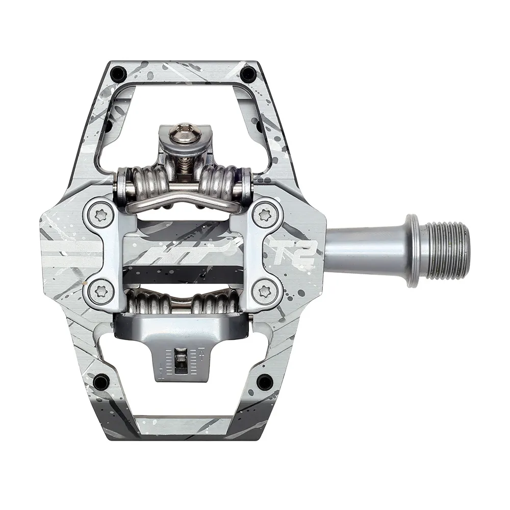 uPRISE Bikes HT Components T2 Pedals Clipless MTB Pedals - Grey Camo | Price match, 365 day returns, 18-Month Warranty, Finance Available & Free UK Delivery