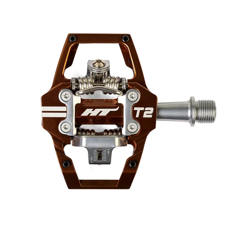 HT Components T2 Clipless MTB Pedals - Root Beer