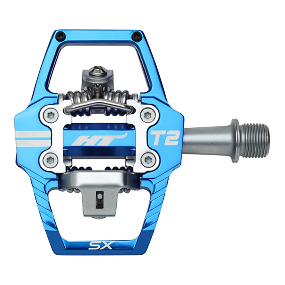uPRISE Bikes HT Components T2-SX Clipless BMX Pedals - Blue | Price match, 365 day return s, 18-Month Warranty, Finance Available & Free UK Delivery